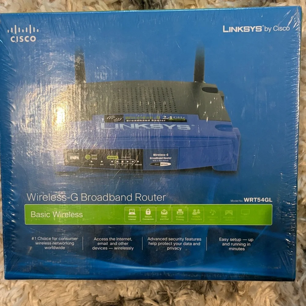 Linksys Blue and Black Wireless-G Router - Picture 1 of 2